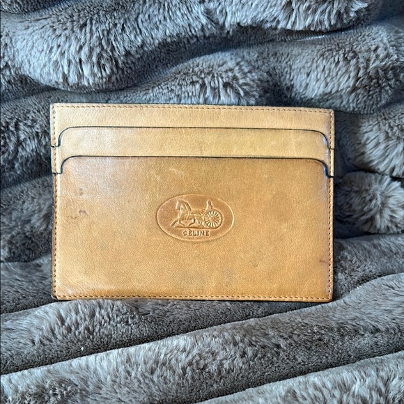 Celine Tan Key & Card Holder Leather Accessory - Picture 1 of 10